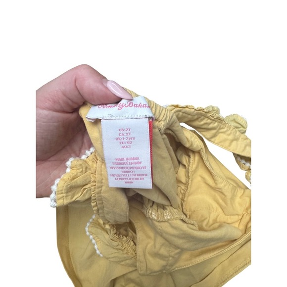Tommy Bahama 2T Ruffle Strap Yellow Top Baby Girl Sleeveless Tank Summer - Picture 3 of 3